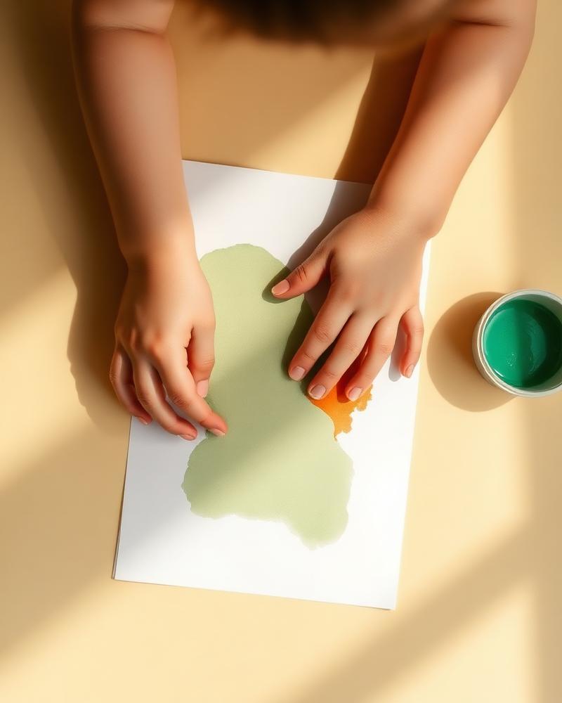 Dziecięce rączki malujące akwarelami